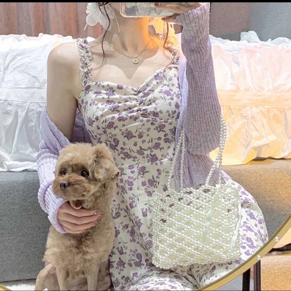Summer Dress& Purple Cardigan
